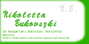 nikoletta bukovszki business card